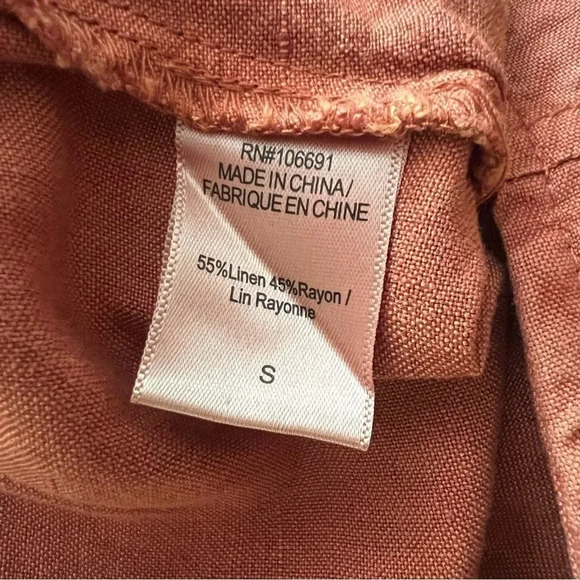 Young Fabulous & Broke Cove Linen Blend Pant in Paprika Size Small - Picture 7 of 9